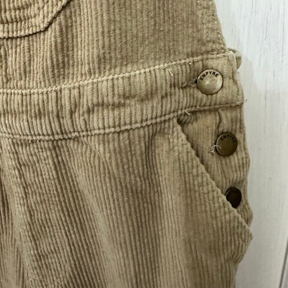 Empyre Suzie Corduroy Tan Bib Overalls Jumpsuit Small 100% Cotton Y2K 90s Skater - Picture 7 of 12